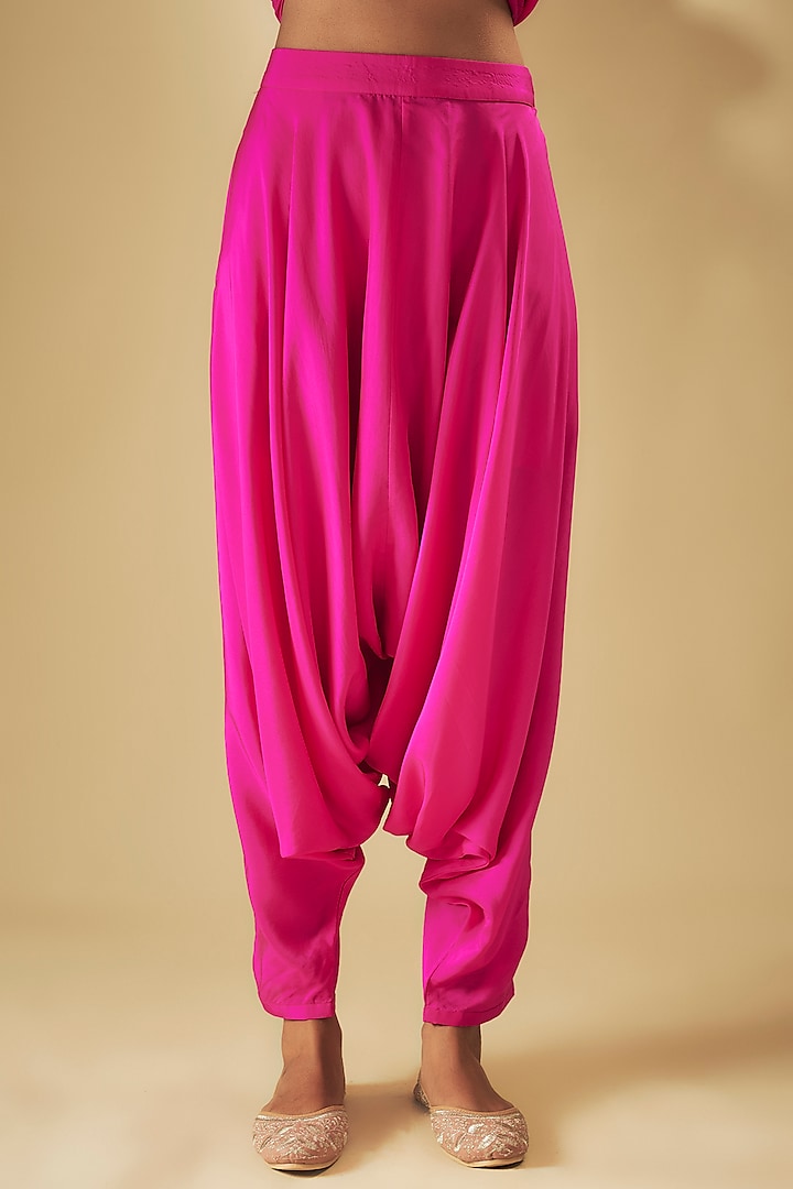 Pink Silk & Organza Silk Bridal Anarkali Set by Punit Balana at Pernia's Pop Up Shop