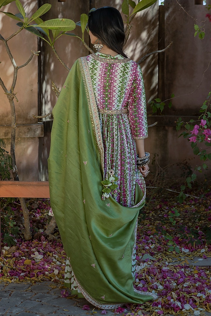 Mint Green Hand Embroidered Wedding Anarkali Set by Punit Balana at Pernia's Pop Up Shop