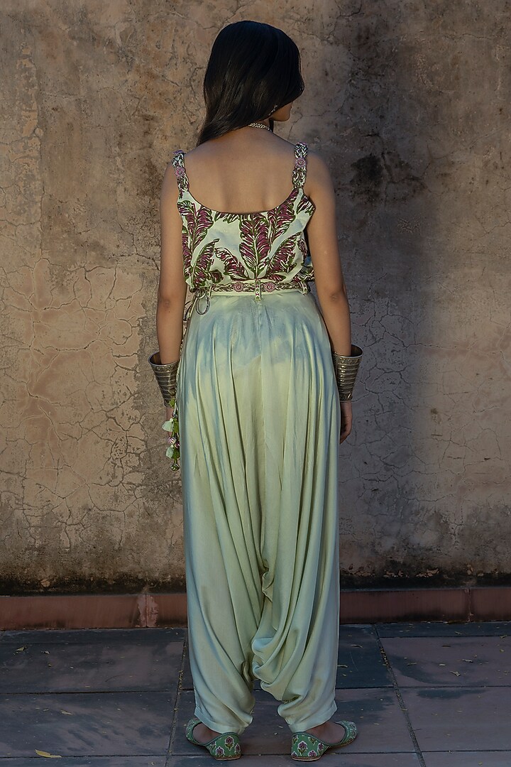 Mint Green Dhoti Set by Punit Balana at Pernia's Pop Up Shop