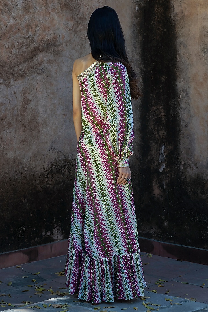 Mint Green Embroidered Maxi Vacation Dress by Punit Balana at Pernia's Pop Up Shop