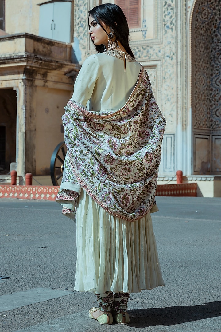 Mint Green Embroidered Wedding Anarkali Set by Punit Balana at Pernia's Pop Up Shop