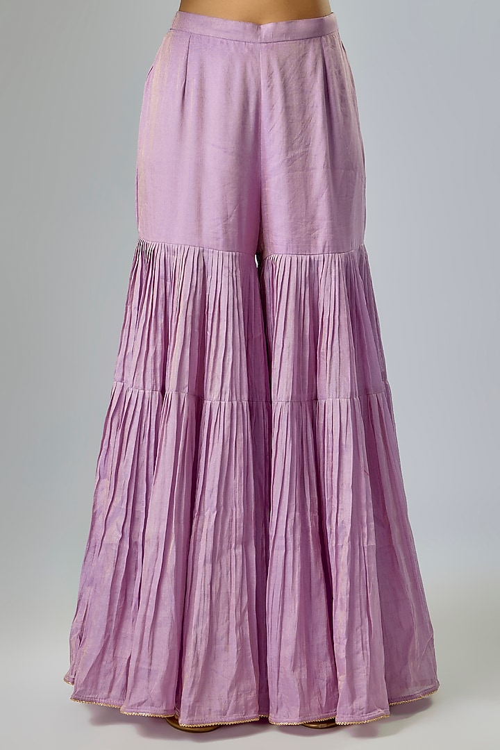 Lilac Banarasi Tissue Gharara Set by Punit Balana at Pernia's Pop Up Shop