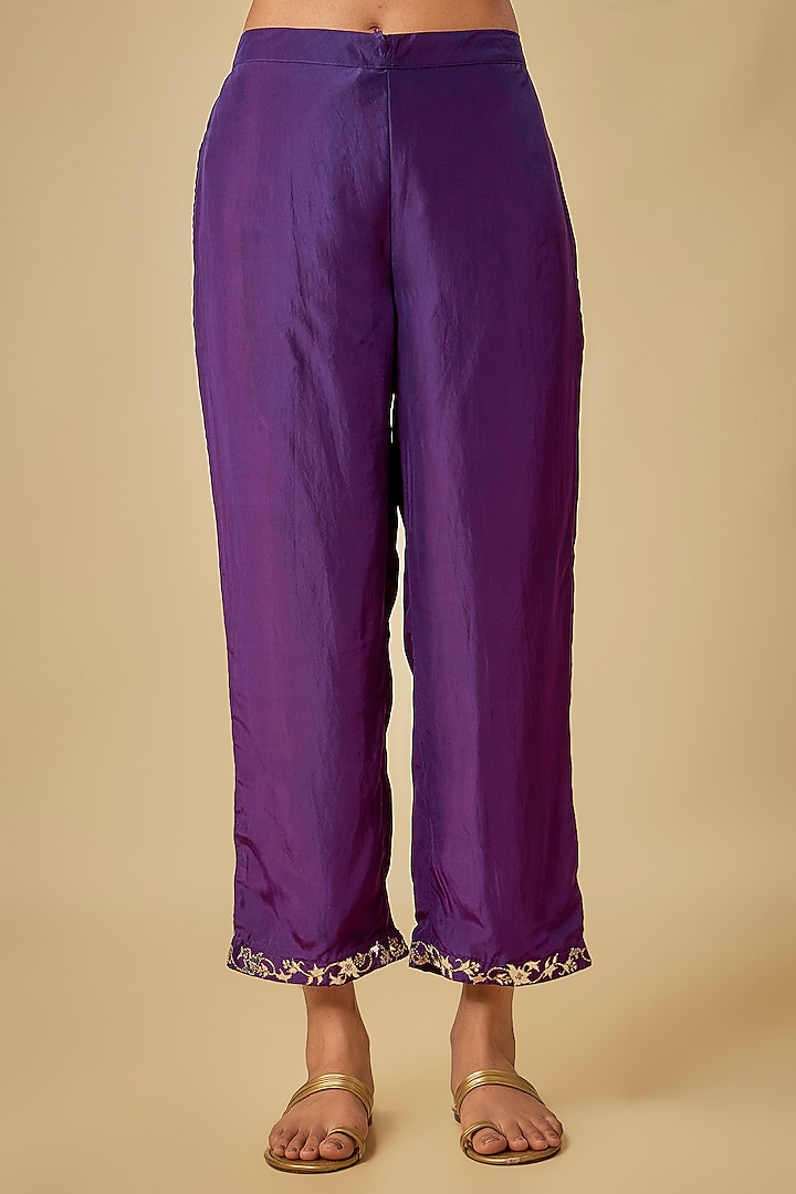 Baigani Silk Patra Work Kurta Set by Punit Balana at Pernia's Pop Up Shop