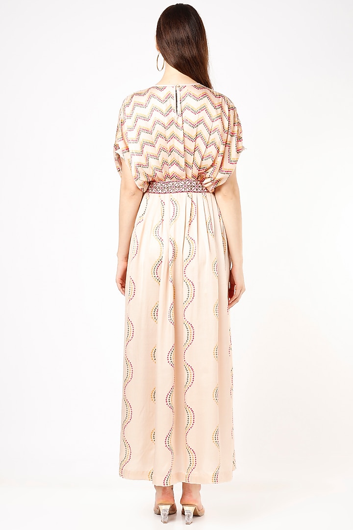 Blush Pink Bandhani Printed Vacation Dress by Punit Balana at Pernia's Pop Up Shop