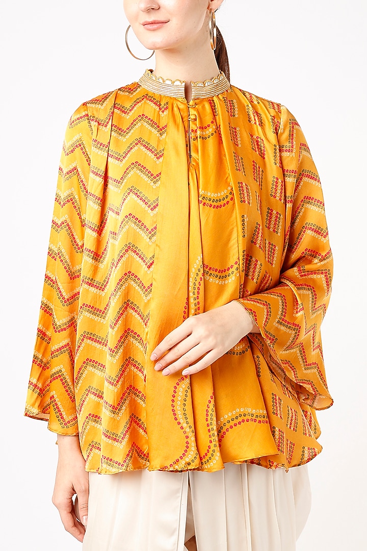 Mustard Printed Top by Punit Balana at Pernia's Pop Up Shop