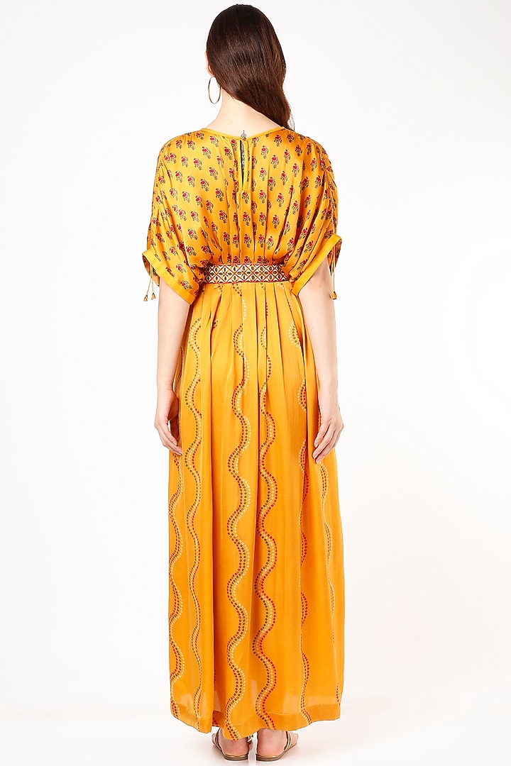 Mustard Printed Vacation Dress by Punit Balana at Pernia's Pop Up Shop