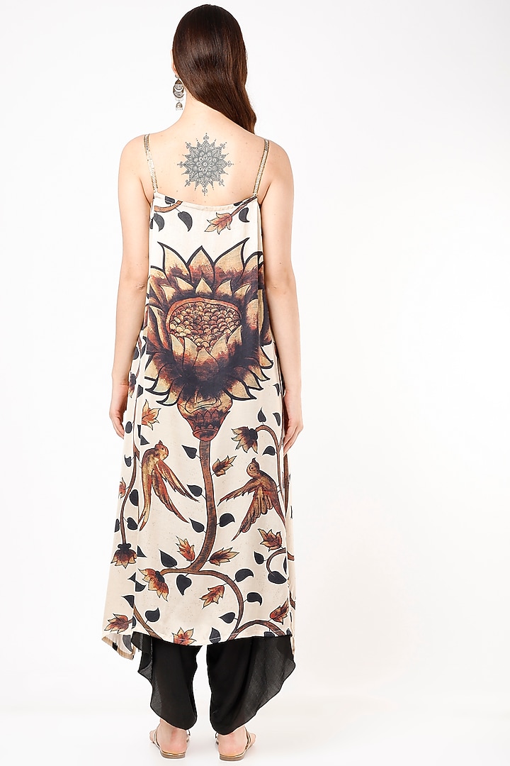 Beige Embroidered & Printed Tunic Set by Punit Balana at Pernia's Pop Up Shop