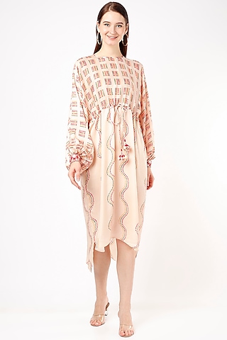 Blush Pink Printed String Dress by Punit Balana