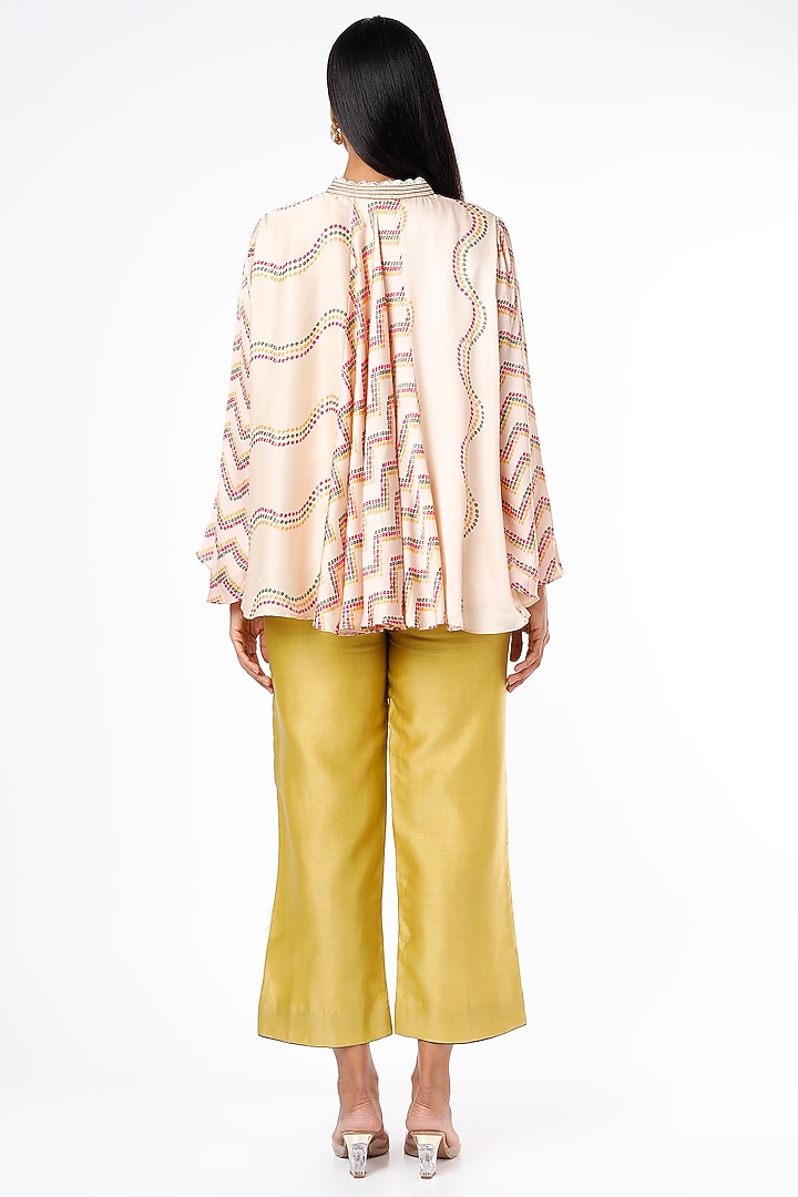 Blush Pink Bandhani Printed Top by Punit Balana at Pernia's Pop Up Shop
