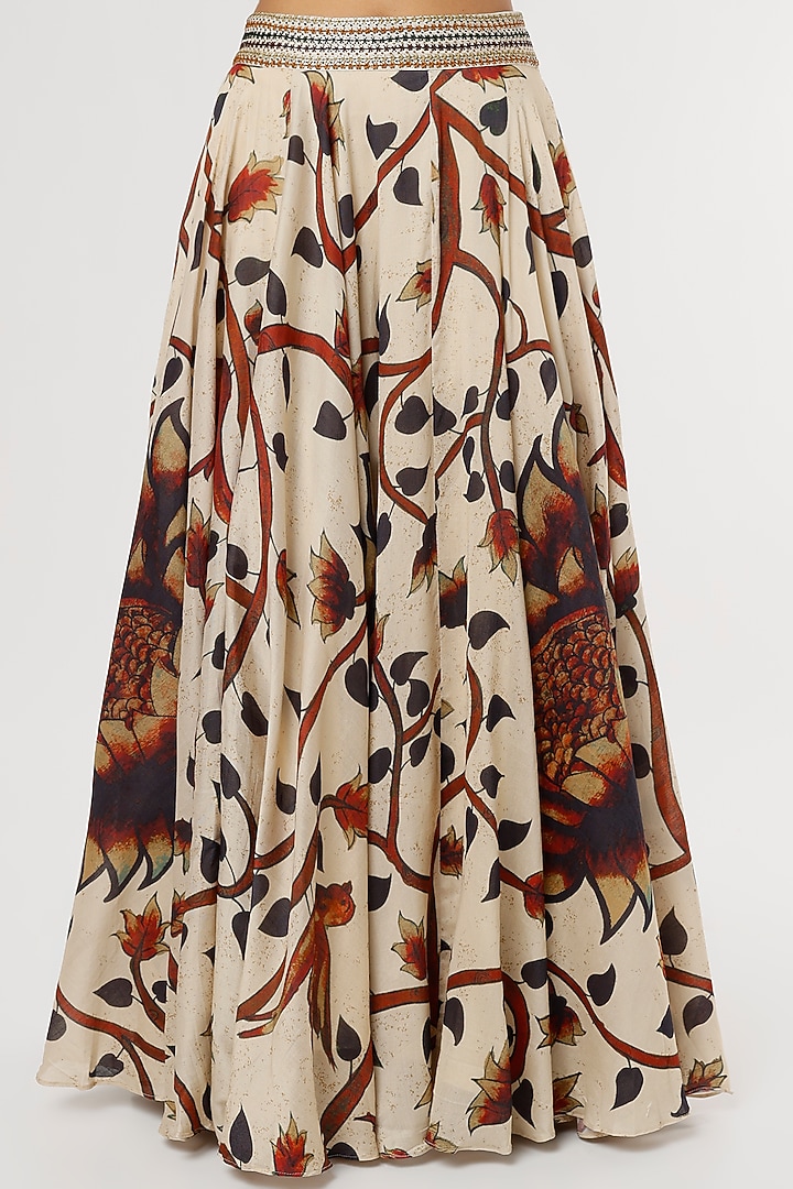 Beige Printed Wedding Lehenga Set by Punit Balana at Pernia's Pop Up Shop