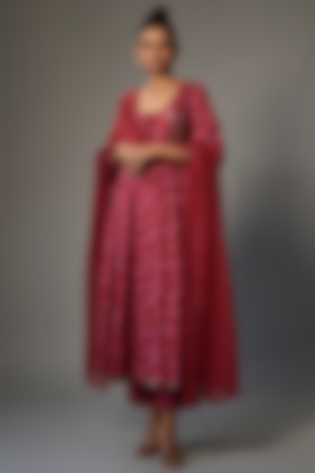 Red Cotton Kurta Set by Punit Balana at Pernia's Pop Up Shop
