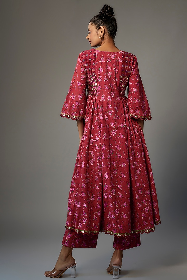Red Cotton Kurta Set by Punit Balana at Pernia's Pop Up Shop