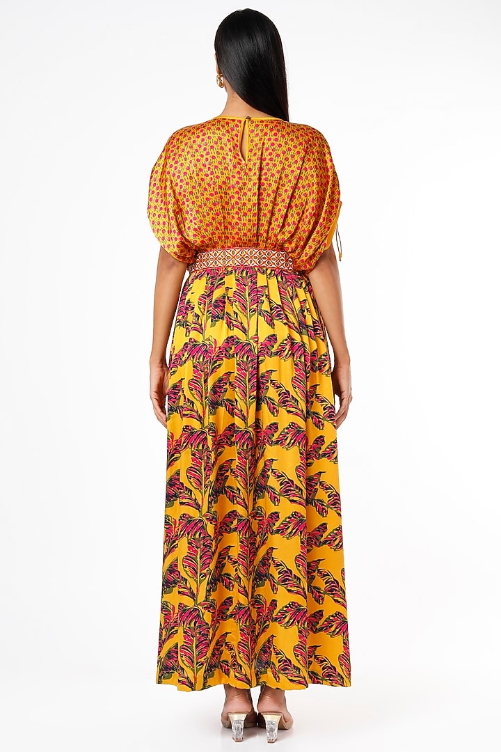 Mustard Printed Vacation Dress by Punit Balana at Pernia's Pop Up Shop