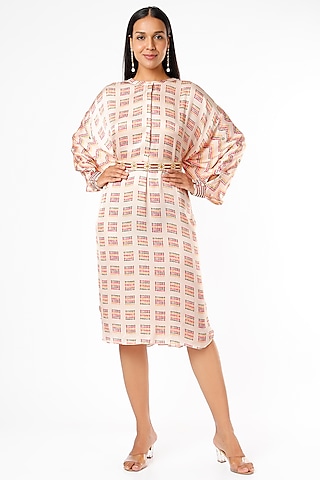 Blush Pink Printed Dress by Punit Balana