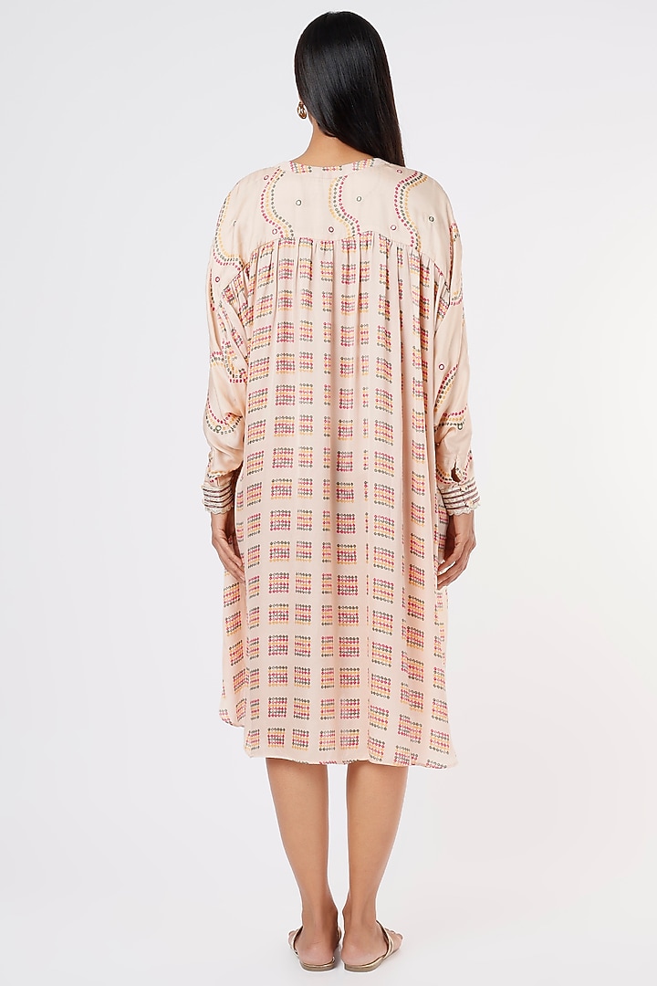 Blush Pink Bandhani Printed Summer Dress by Punit Balana at Pernia's Pop Up Shop