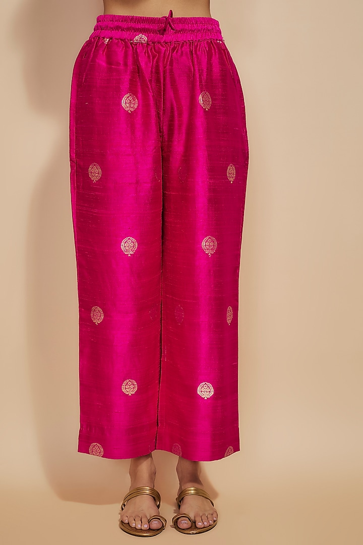 Moonga Raw Silk Marodi Work & Printed Kurta Set by Punit Balana at Pernia's Pop Up Shop