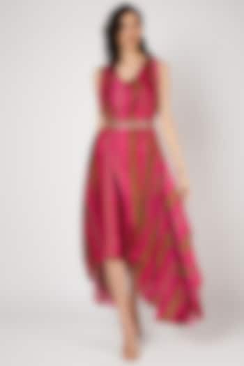 Red Printed & Embellished Dress by Punit Balana