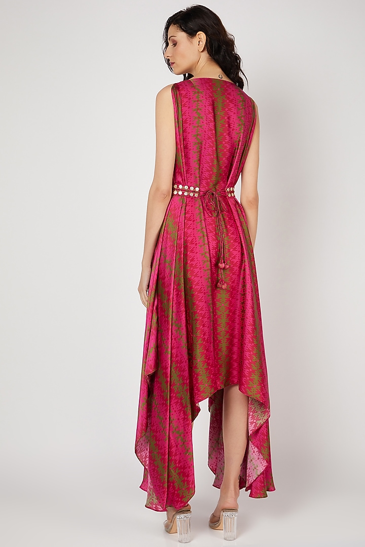 Red Printed & Embellished Vacation Dress by Punit Balana at Pernia's Pop Up Shop