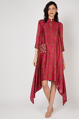 Red Printed Tunic by Punit Balana
