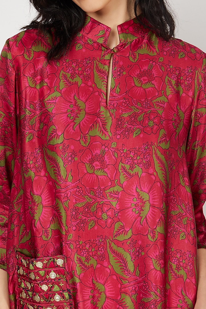 Red Printed Tunic by Punit Balana at Pernia's Pop Up Shop