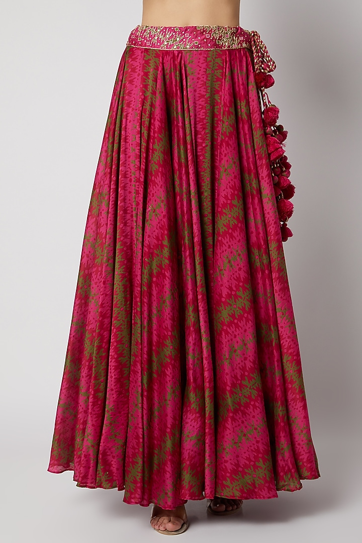 Red Printed Wedding Lehenga Set by Punit Balana at Pernia's Pop Up Shop