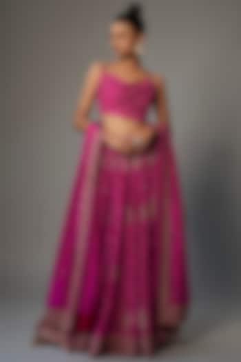 Pink Silk Bridal Lehenga Set by Punit Balana at Pernia's Pop Up Shop