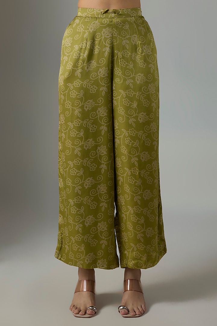 Dry Henna Green Satin Silk Marodi Embroidered Kurta Set by Punit Balana at Pernia's Pop Up Shop