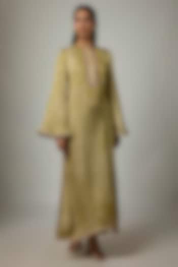 Heena Green Handloom Chanderi Bandhani Printed Kaftan by Punit Balana at Pernia's Pop Up Shop