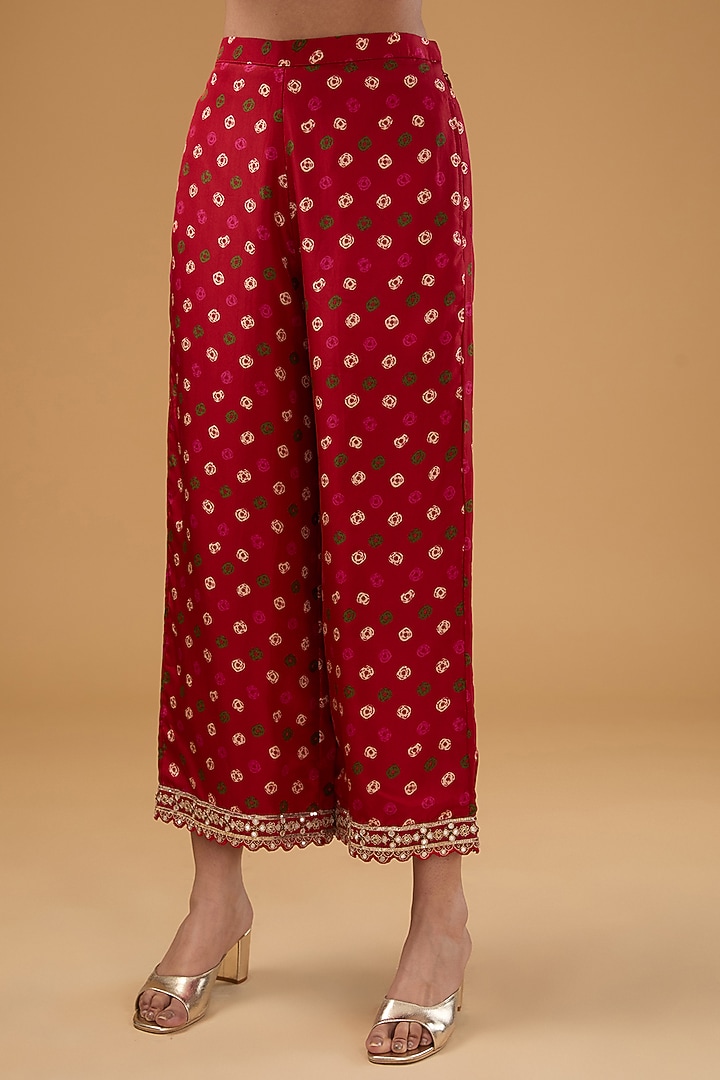 Red Silk Dori Embellished Wedding Anarkali Set by Punit Balana at Pernia's Pop Up Shop