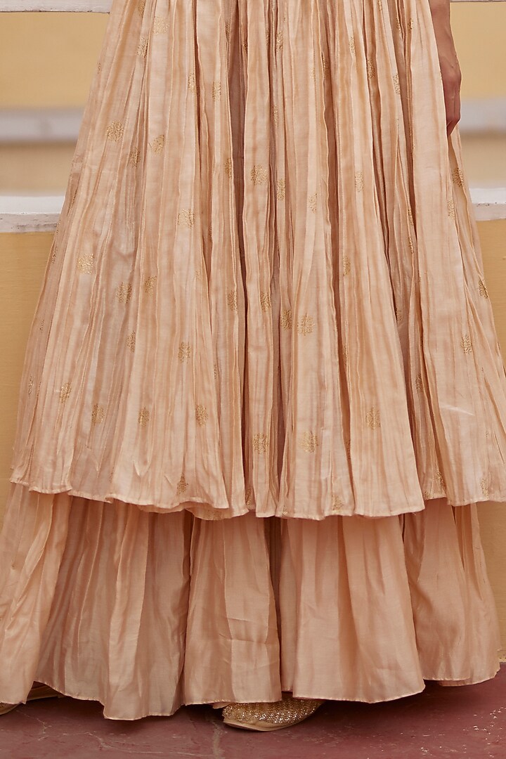 Buttercup Chanderi Silk & Organza Silk Embroidered Wedding Anarkali Set by Punit Balana at Pernia's Pop Up Shop