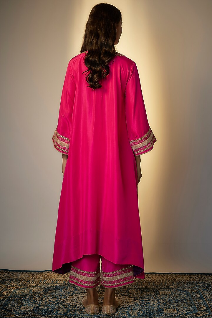 Pink Silk Kurta Set by Punit Balana at Pernia's Pop Up Shop