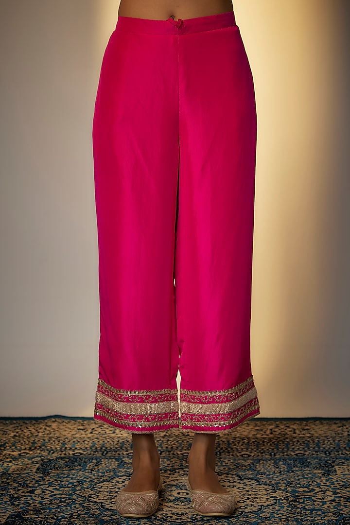 Pink Silk Kurta Set by Punit Balana at Pernia's Pop Up Shop