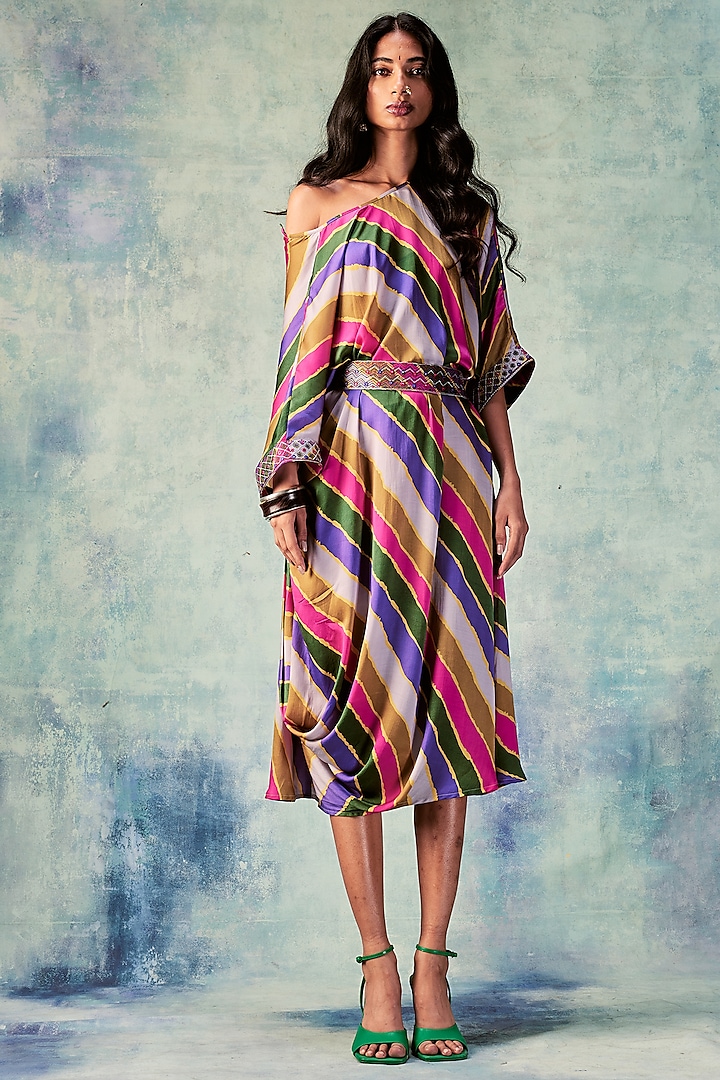 Multi-Colored Digital Printed Dress by Punit Balana