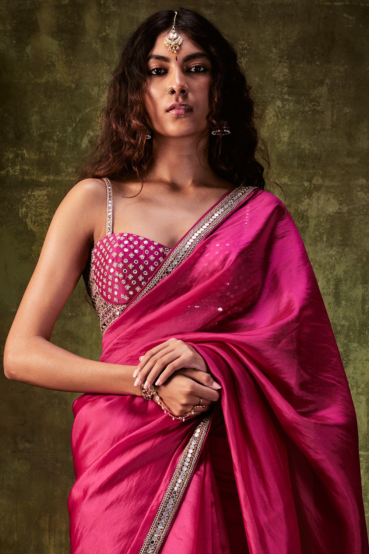 Trendy banarasi silk saree in dark pink - G3-WSA55214 | G3nxt.com