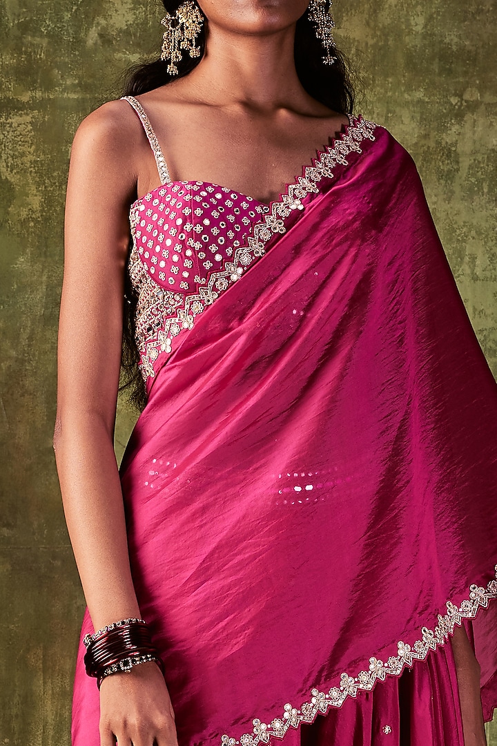 Rani Pink Silk Skirt Set by Punit Balana at Pernia's Pop Up Shop
