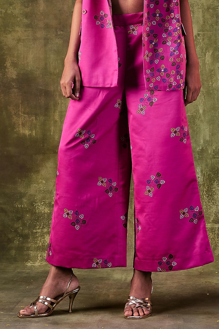 Rani Pink Printed Jacket Set by Punit Balana at Pernia's Pop Up Shop
