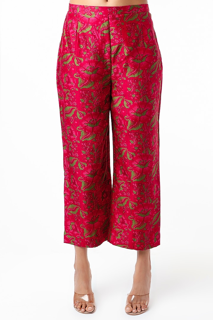 Cherry Red Digital Printed Kurta Set by Punit Balana at Pernia's Pop Up Shop