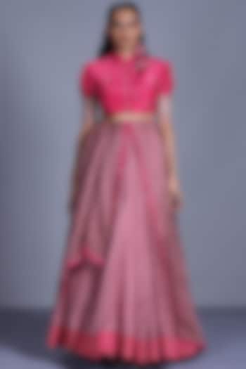 Pink Skirt Set by Punit Balana
