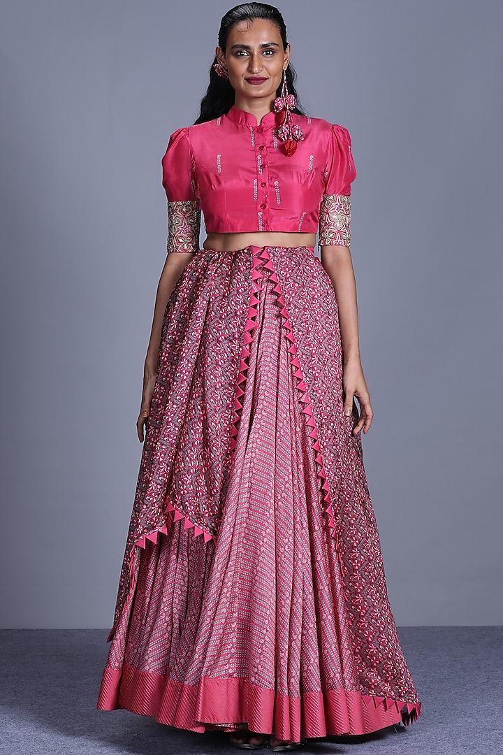 Pink Skirt Set by Punit Balana