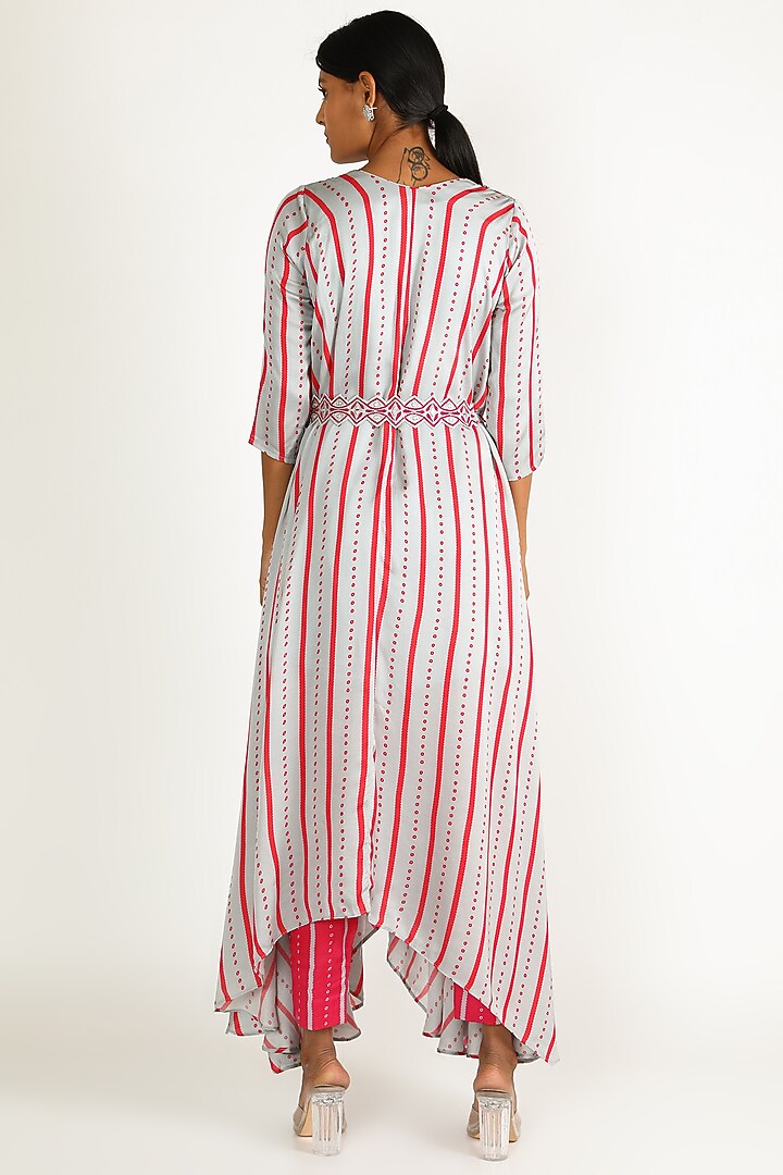 Grey Jump Summer Dress With Cutwork Belt by Punit Balana at Pernia's Pop Up Shop