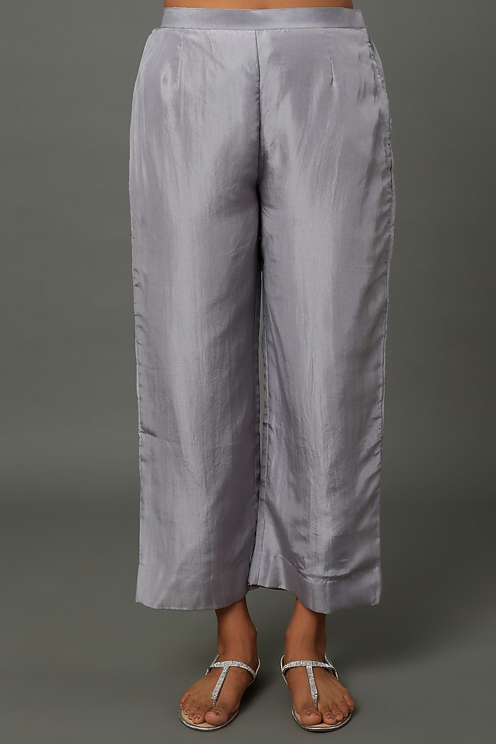 Grey Embroidered & Printed Kurta Set by Punit Balana at Pernia's Pop Up Shop