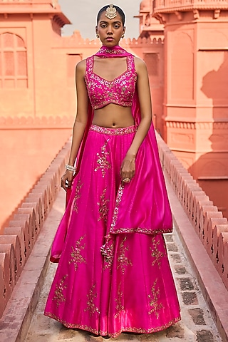 Indian Women Partywear Crop Top With Skirt Set Girls Designer
