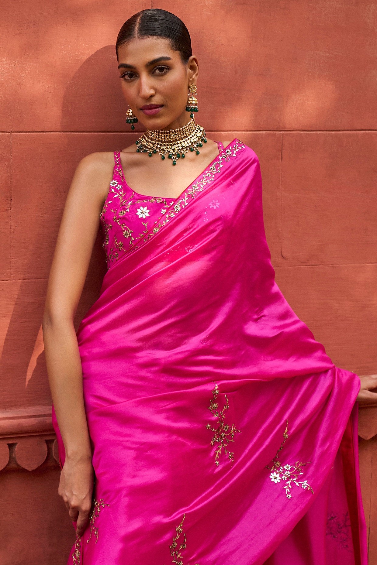 Buy Dusty Pink Heavy Designer Chanderi Silk Saree | Party Wear Sarees