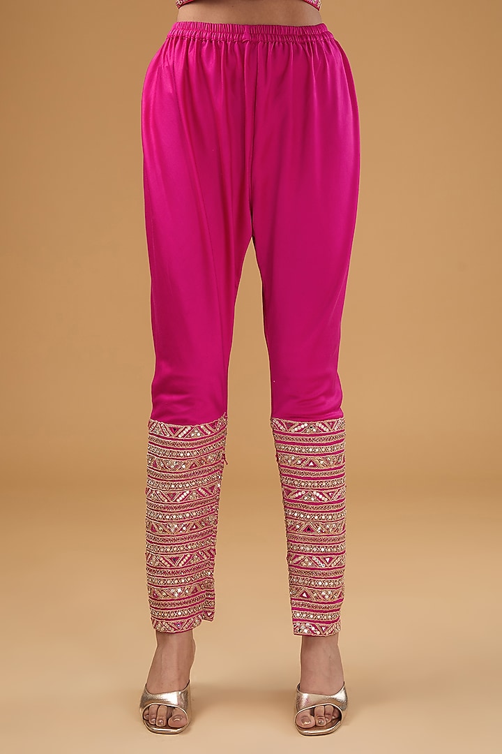 Pink Silk & Organza Silk Bandhani Printed Kurta Set by Punit Balana at Pernia's Pop Up Shop