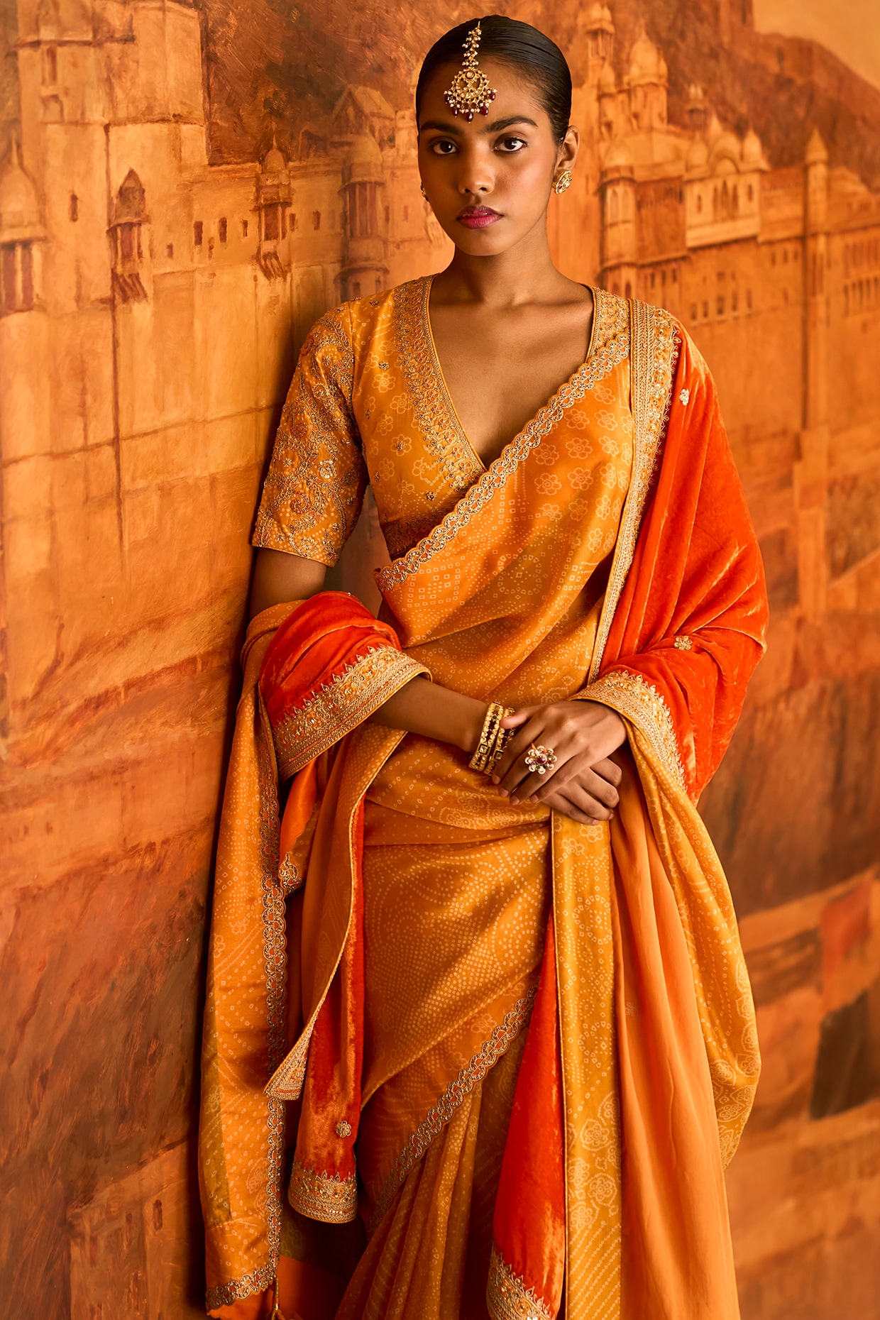 Satin Silk Bandhani Printed Saree with Unstitched Blouse KN0022 | eBay