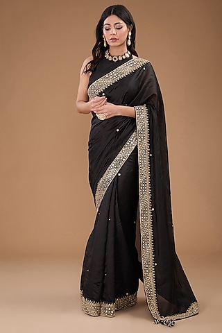 Buy Black Readymade Saree for Women Online from India's Luxury
