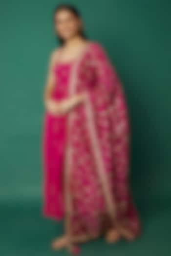 Magenta Embroidered Wedding Anarkali Set by Punit Balana at Pernia's Pop Up Shop