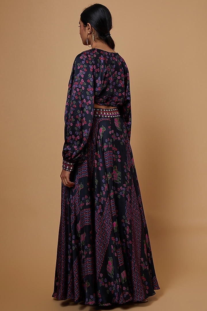 Purple Embroidered Skirt Set by Punit Balana at Pernia's Pop Up Shop