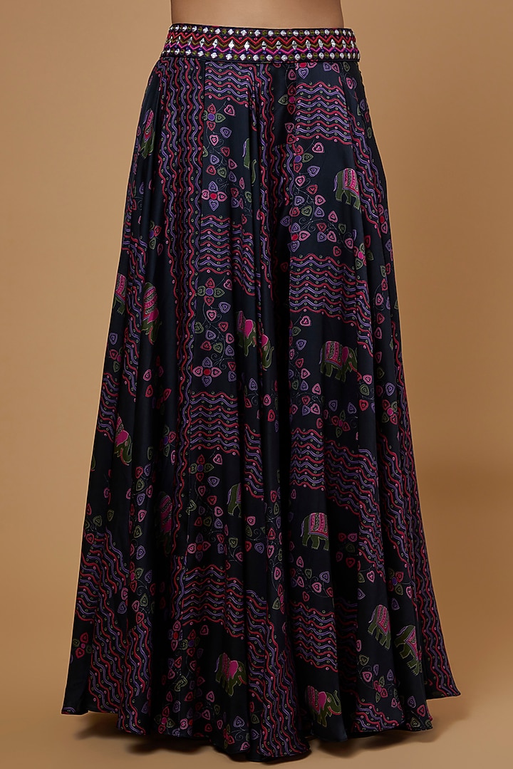 Purple Embroidered Skirt Set by Punit Balana at Pernia's Pop Up Shop