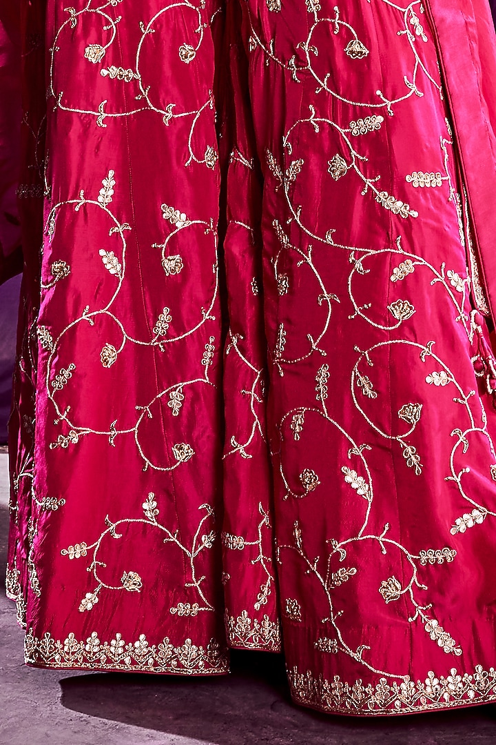 Fuchsia Embroidered Bridal Sharara Set by Punit Balana at Pernia's Pop Up Shop